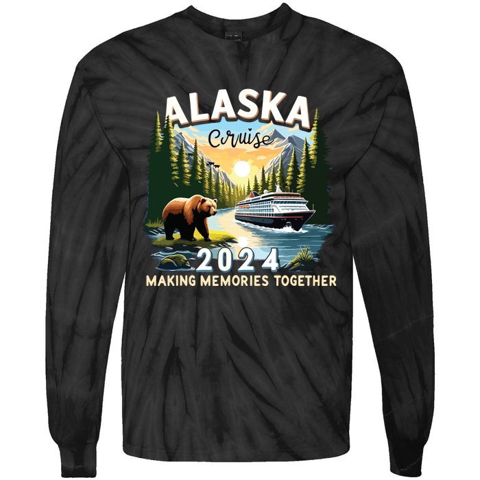 Alaska Cruise 2024 Trip Matching Family Friends Alaska Squad Tie-Dye Long Sleeve Shirt