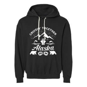 Alaska Cruise 2024 Family Summer Vacation Travel Matching Garment-Dyed Fleece Hoodie