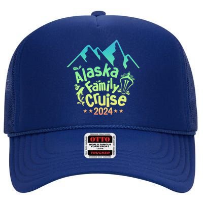 Alaska Cruise 2024 Matching Family Cruise Group Alaska 2024 Cute Gift High Crown Mesh Back Trucker Hat