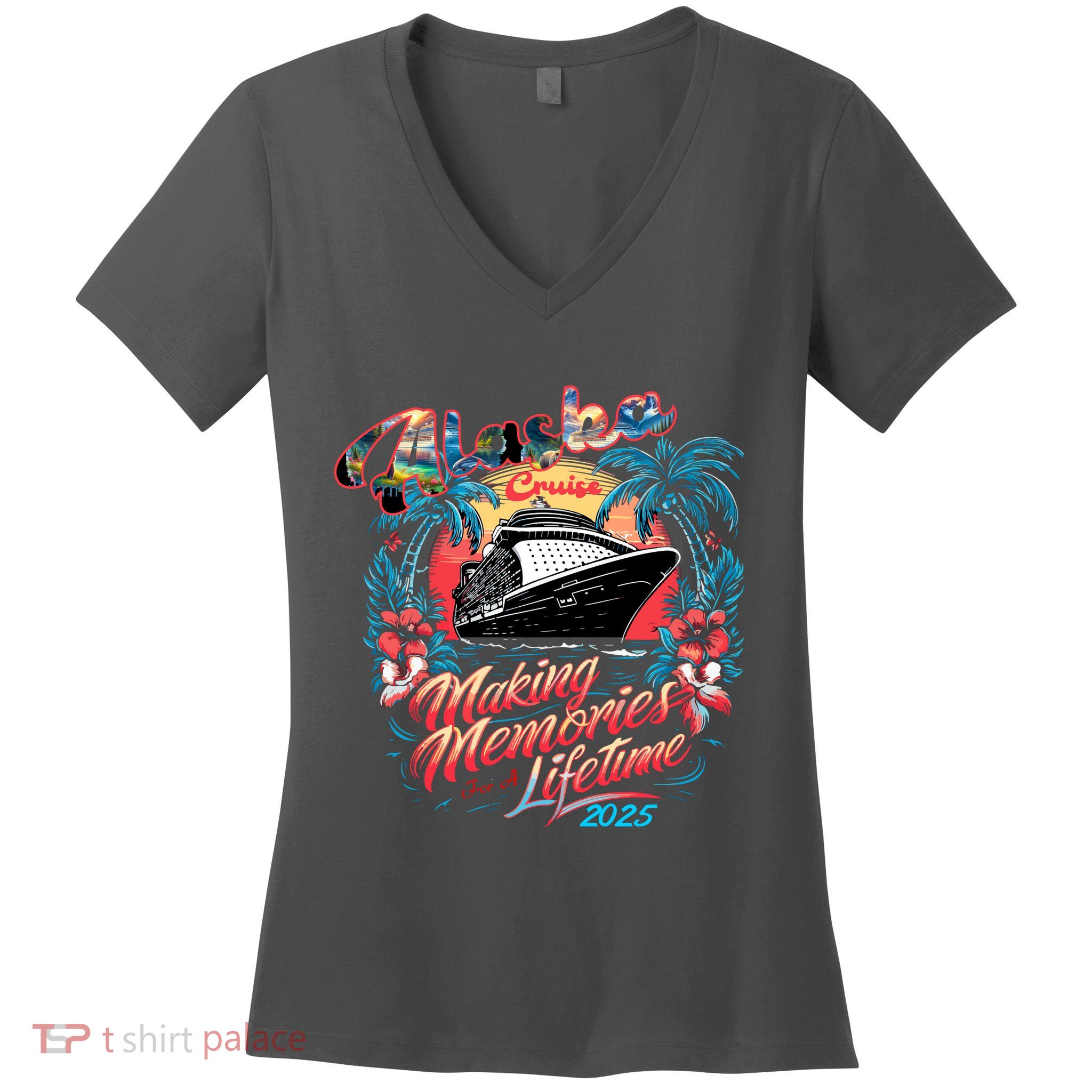 Alaska Cruise 2025 Making Memories Together Matching Family Women's V-Neck T-Shirt