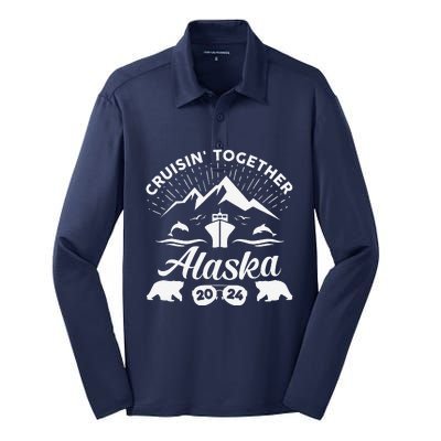 Alaska Cruise 2024 Family Summer Vacation Travel Matching Silk Touch Performance Long Sleeve Polo