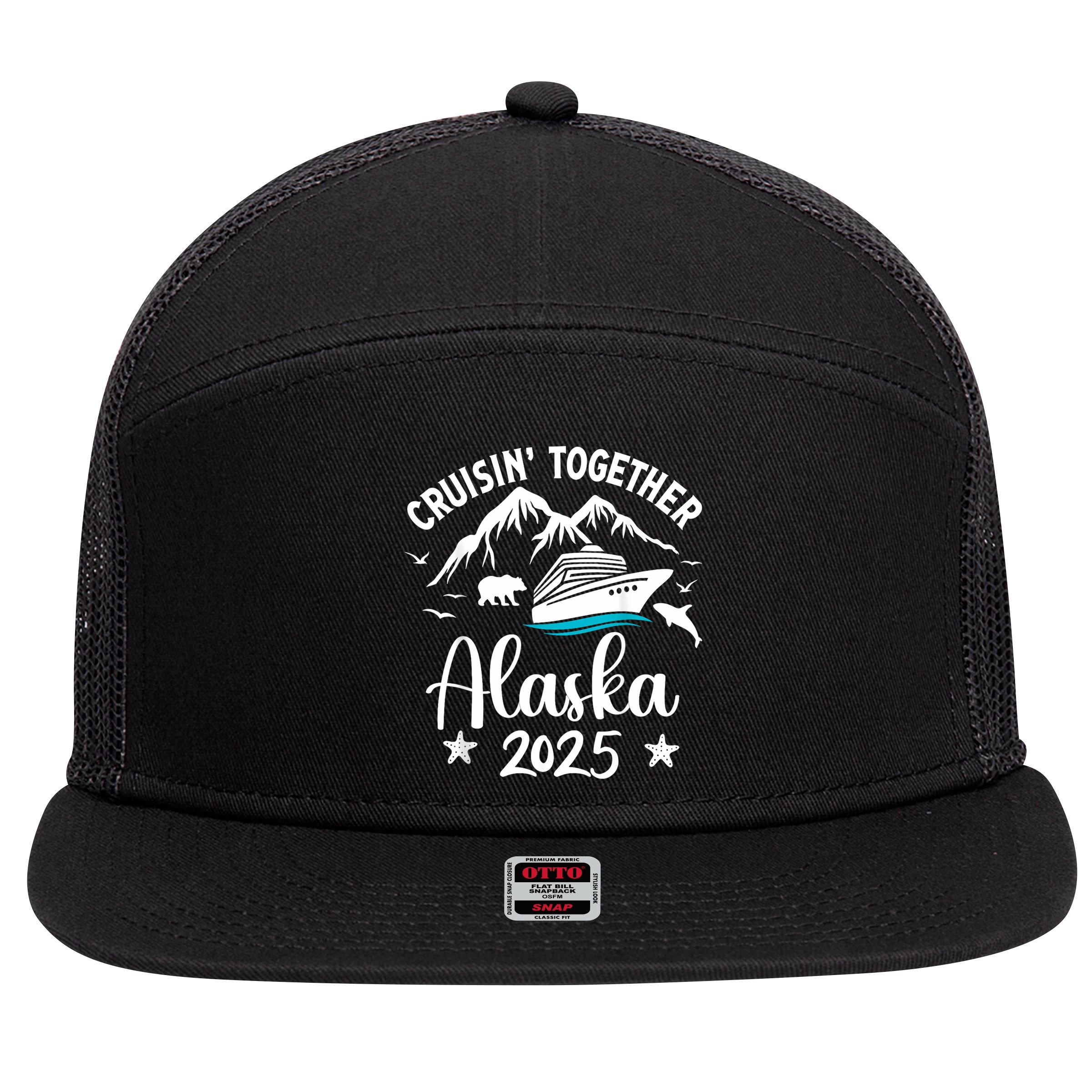 Alaska Cruise 2025 Family Summer Vacation Travel Matching 7 Panel Mesh Trucker Snapback Hat