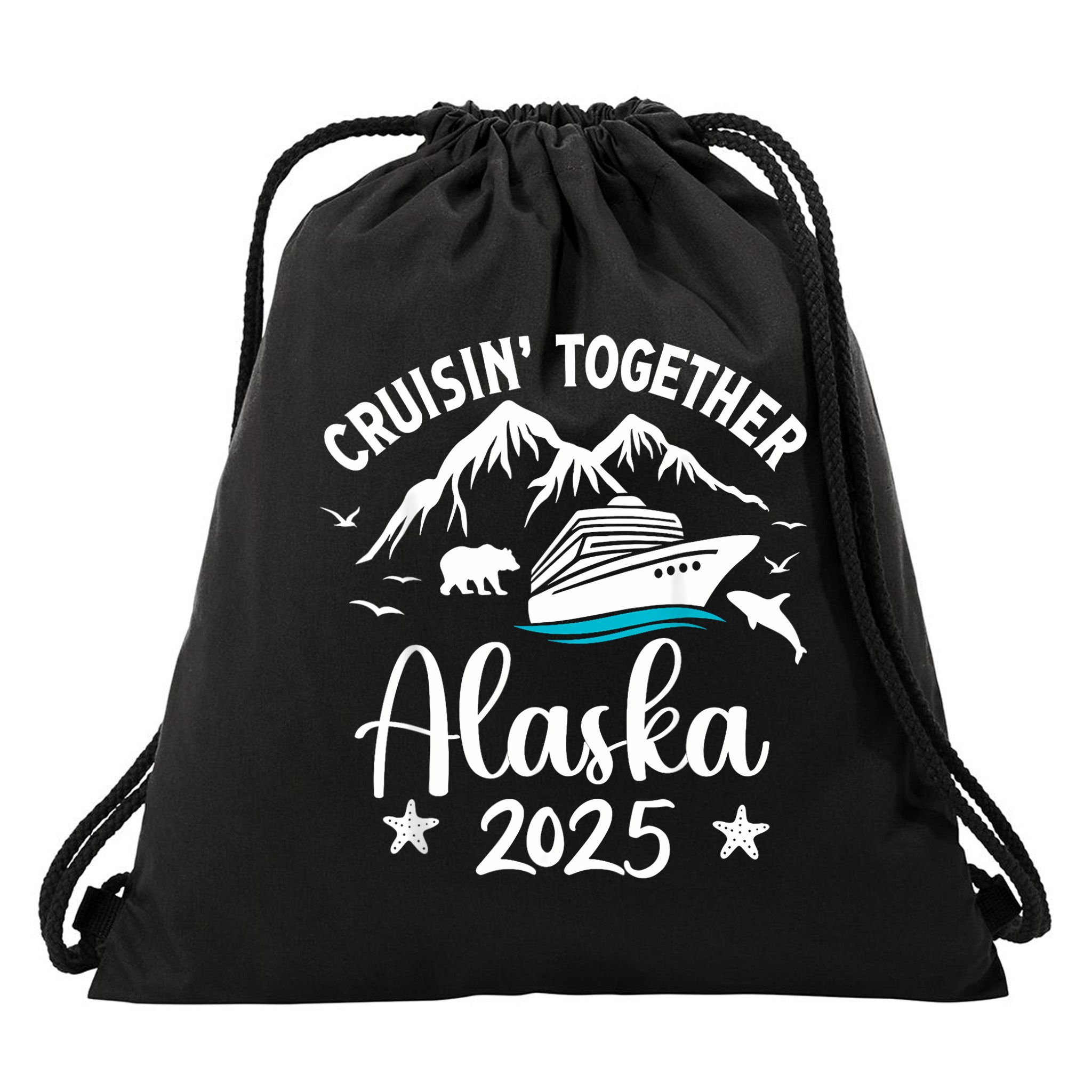 Alaska Cruise 2025 Family Summer Vacation Travel Matching Drawstring Bag