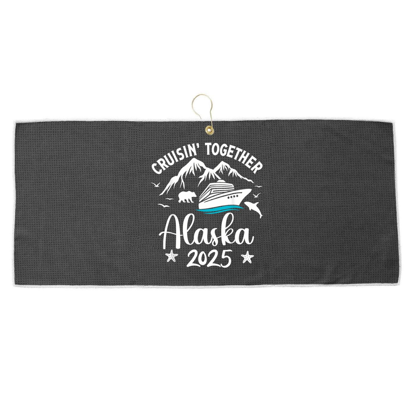 Alaska Cruise 2025 Family Summer Vacation Travel Matching Large Microfiber Waffle Golf Towel
