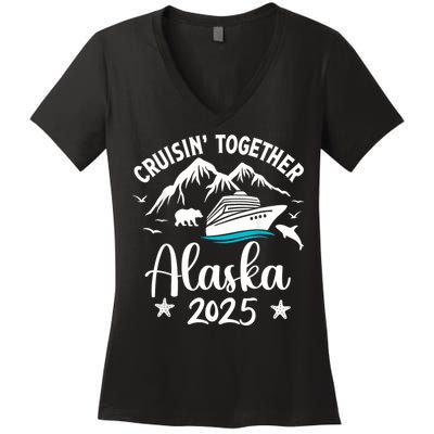 Alaska Cruise 2025 Family Summer Vacation Travel Matching Women's V-Neck T-Shirt