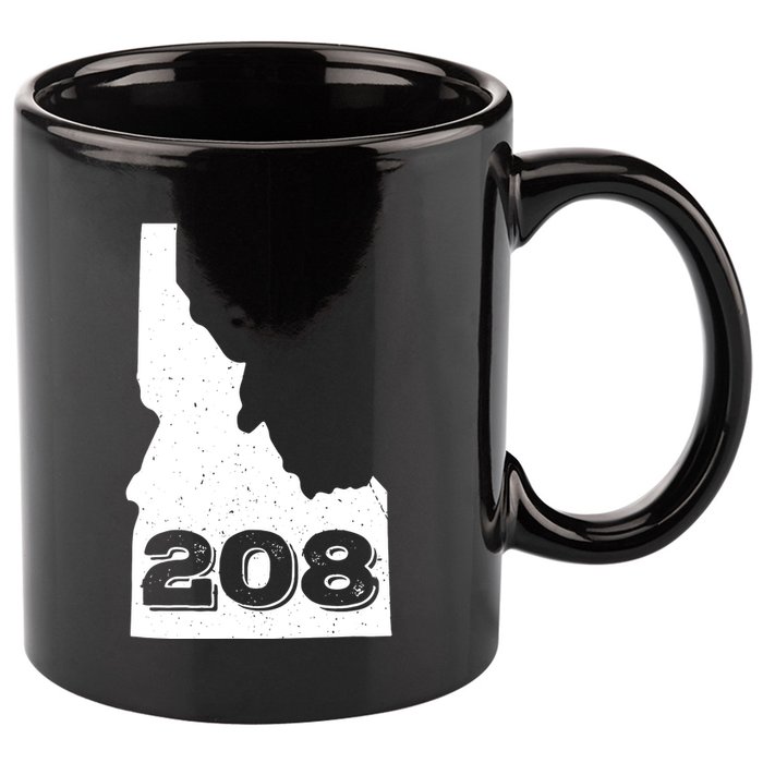 Area Code 208 Boise Idaho Funny Home State Gift 11oz C Handle Ceramic Mug