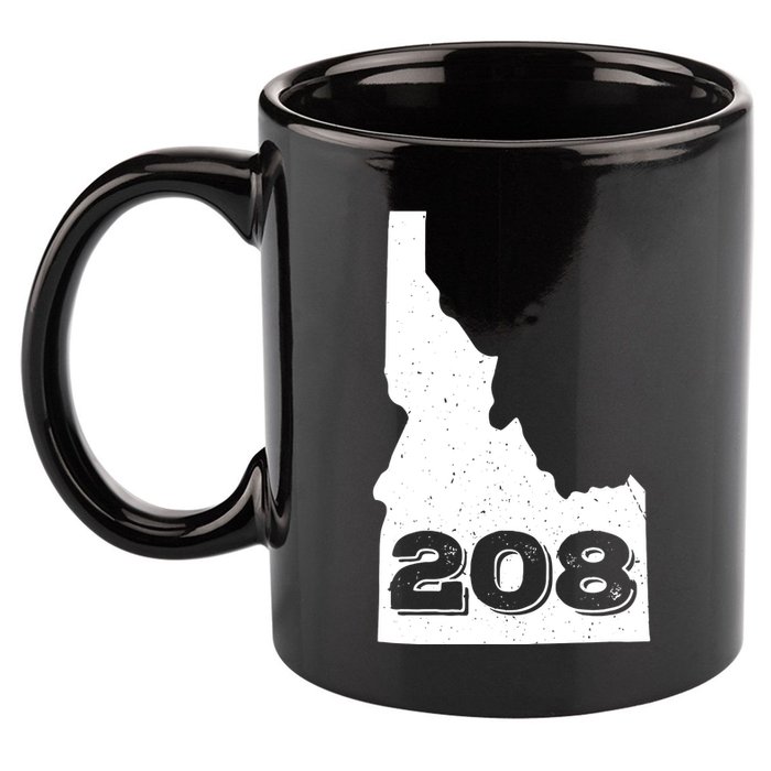 Area Code 208 Boise Idaho Funny Home State Gift 11oz C Handle Ceramic Mug