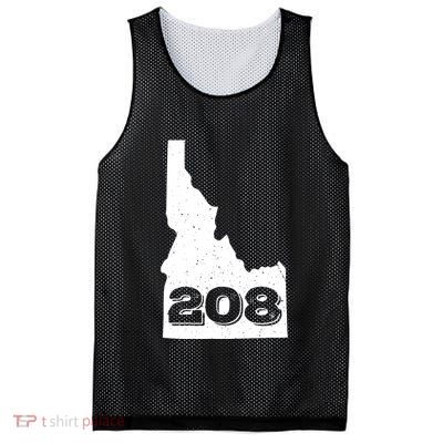 Area Code 208 Boise Idaho Funny Home State Gift Mesh Reversible Basketball Jersey Tank