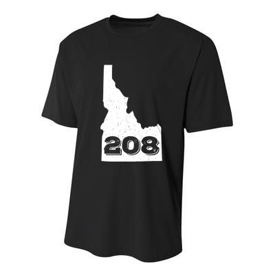 Area Code 208 Boise Idaho Funny Home State Gift Youth Performance Sprint T-Shirt