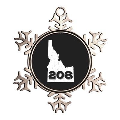 Area Code 208 Boise Idaho Funny Home State Gift Metallic Star Ornament