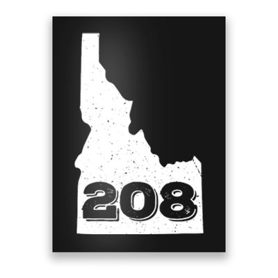 Area Code 208 Boise Idaho Funny Home State Gift Poster