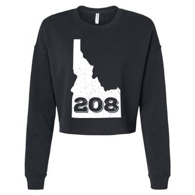 Area Code 208 Boise Idaho Funny Home State Gift Cropped Pullover Crew