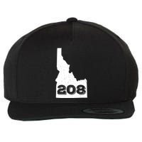 Area Code 208 Boise Idaho Funny Home State Gift Wool Snapback Cap