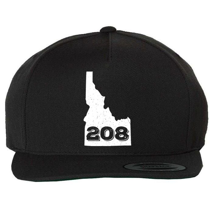 Area Code 208 Boise Idaho Funny Home State Gift Wool Snapback Cap