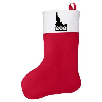 Area Code 208 Boise Idaho Funny Home State Gift Felt Holiday Christmas Stocking