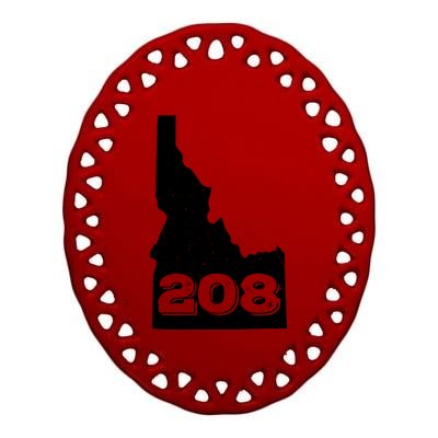 Area Code 208 Boise Idaho Funny Home State Gift Ceramic Oval Ornament