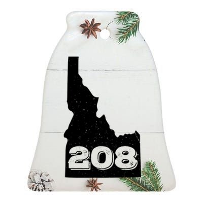 Area Code 208 Boise Idaho Funny Home State Gift Ceramic Bell Ornament