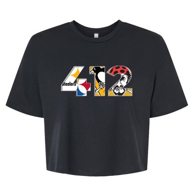 Area Code 412 Sports Teams For Pittsburgh Bella+Canvas Jersey Crop Tee