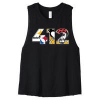 Area Code 412 Sports Teams For Pittsburgh Women's Racerback Cropped Tank