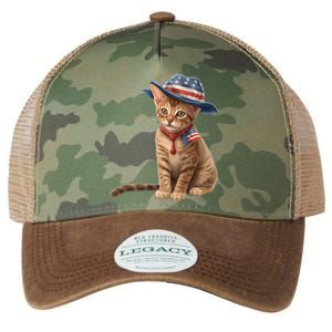 American Cat 4th Of July Cat Patriotic Cats Abyssinian Kitten Legacy Tie Dye Trucker Hat