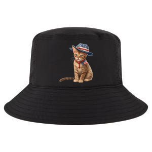 American Cat 4th Of July Cat Patriotic Cats Abyssinian Kitten Cool Comfort Performance Bucket Hat