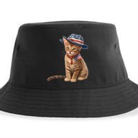 American Cat 4th Of July Cat Patriotic Cats Abyssinian Kitten Sustainable Bucket Hat