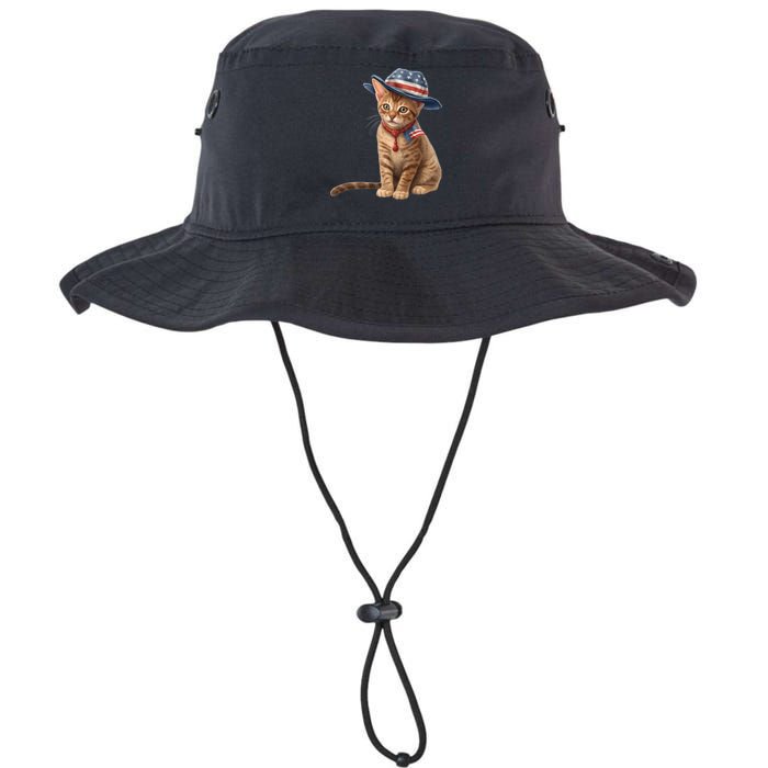 American Cat 4th Of July Cat Patriotic Cats Abyssinian Kitten Legacy Cool Fit Booney Bucket Hat