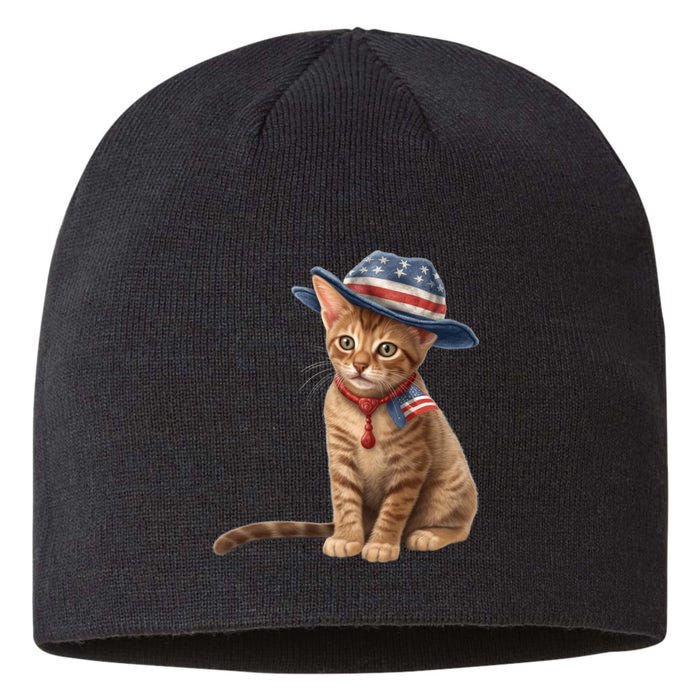 American Cat 4th Of July Cat Patriotic Cats Abyssinian Kitten Sustainable Beanie