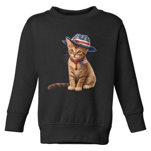 American Cat 4th Of July Cat Patriotic Cats Abyssinian Kitten Toddler Sweatshirt