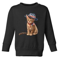 American Cat 4th Of July Cat Patriotic Cats Abyssinian Kitten Toddler Sweatshirt