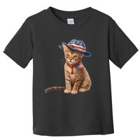 American Cat 4th Of July Cat Patriotic Cats Abyssinian Kitten Toddler T-Shirt