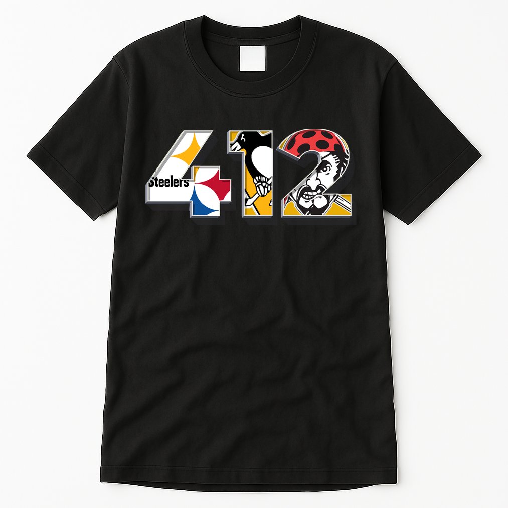 Area Code 412 Sports Teams For Pittsburgh Tall T-Shirt