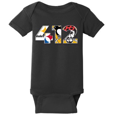Area Code 412 Sports Teams For Pittsburgh Baby Bodysuit