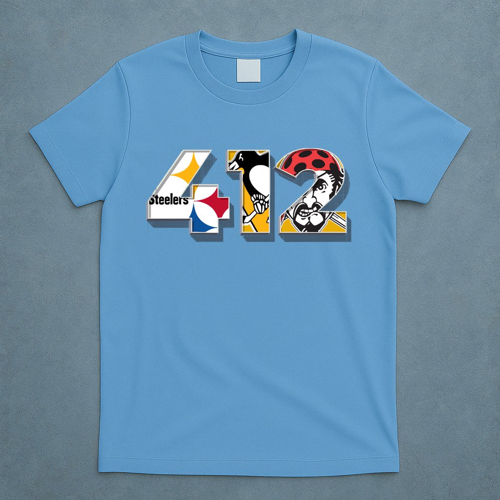 Area Code 412 Sports Teams For Pittsburgh T-Shirt