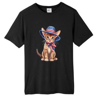 American Cat 4th Of July Cat Patriotic Cats Abyssinian Kitten Tall Fusion ChromaSoft Performance T-Shirt