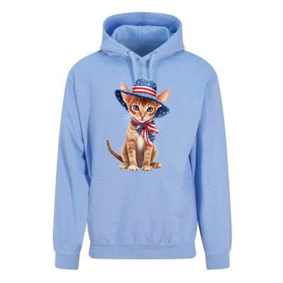 American Cat 4th Of July Cat Patriotic Cats Abyssinian Kitten Unisex Surf Hoodie