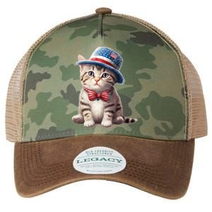 American Cat 4th Of July Cat Patriotic Cats American Shorthair Kitten Legacy Tie Dye Trucker Hat