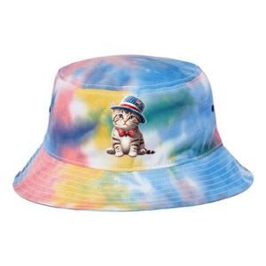 American Cat 4th Of July Cat Patriotic Cats American Shorthair Kitten Tie Dye Newport Bucket Hat