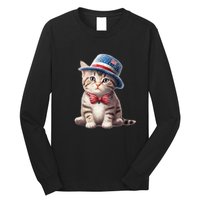 American Cat 4th Of July Cat Patriotic Cats American Shorthair Kitten Long Sleeve Shirt