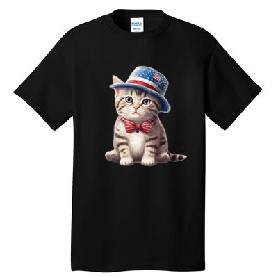 American Cat 4th Of July Cat Patriotic Cats American Shorthair Kitten Tall T-Shirt