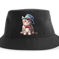 American Cat 4th Of July Cat Patriotic Cats American Shorthair Kitten Sustainable Bucket Hat