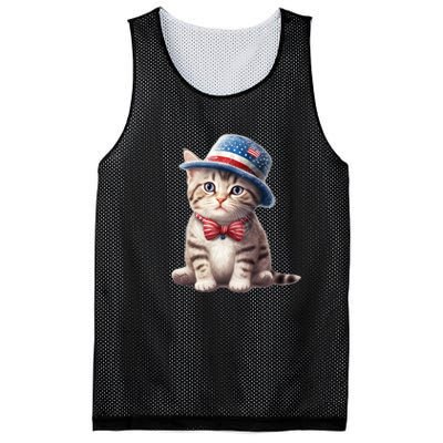 American Cat 4th Of July Cat Patriotic Cats American Shorthair Kitten Mesh Reversible Basketball Jersey Tank