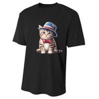 American Cat 4th Of July Cat Patriotic Cats American Shorthair Kitten Performance Sprint T-Shirt