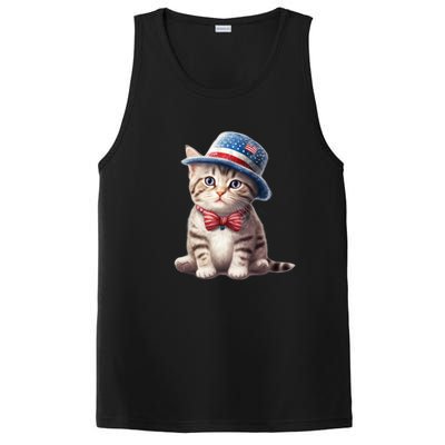 American Cat 4th Of July Cat Patriotic Cats American Shorthair Kitten PosiCharge Competitor Tank