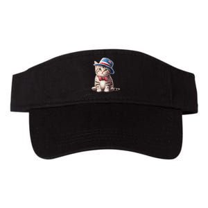 American Cat 4th Of July Cat Patriotic Cats American Shorthair Kitten Valucap Bio-Washed Visor