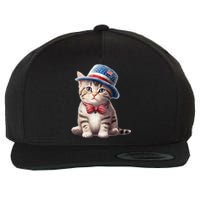 American Cat 4th Of July Cat Patriotic Cats American Shorthair Kitten Wool Snapback Cap