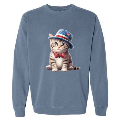 American Cat 4th Of July Cat Patriotic Cats American Shorthair Kitten Garment-Dyed Sweatshirt