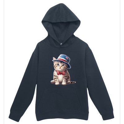 American Cat 4th Of July Cat Patriotic Cats American Shorthair Kitten Urban Pullover Hoodie