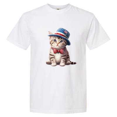 American Cat 4th Of July Cat Patriotic Cats American Shorthair Kitten Garment-Dyed Heavyweight T-Shirt