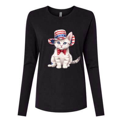 American Cat 4th Of July Cat Patriotic Cats American Shorthair Kitten Womens Cotton Relaxed Long Sleeve T-Shirt